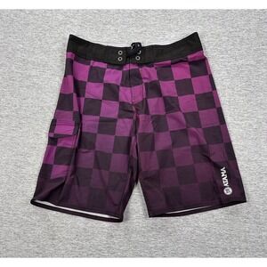 Atama Shorts Mens Size 34 35 Purple Checkered Lightweight MMA Jiu Jitsu Brazil